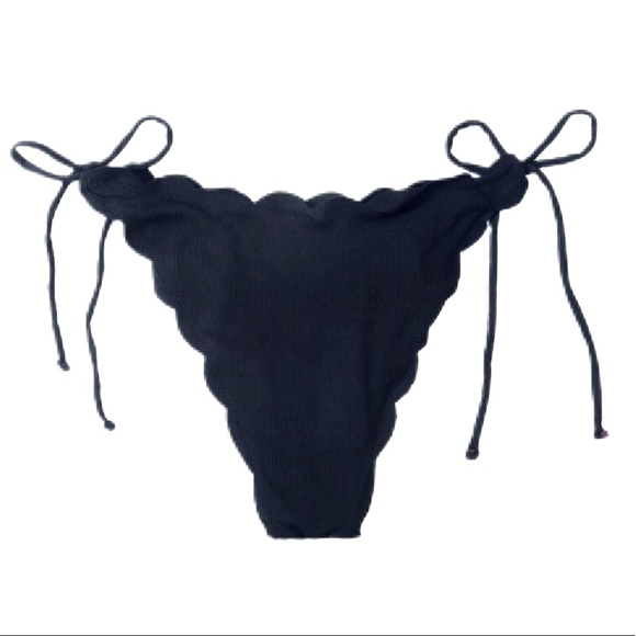 SHEIN Other - SHEIN Black Scalloped Trim bikini bottom